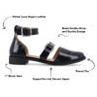 Journee Womens Constance Buckle Round Toe Mary Jane Flats, Widths Available