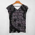 thumbnail image 3 of Hello Kitty Womens Summer Tops Ruffle Short Sleeve Tunic Tops V Neck Loose Fit Flowy T-Shirts, 3 of 7