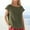 Army Green, variant on Tbopshirt Womens Tops,Women's Summer Fashion Cropped Sleeves Lapel V-Neck Cotton Line Loose Shirt Blouse