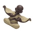 thumbnail image 1 of Buddha Small Monks Statue Sculpture Mini Buddhist Figurine for Car Table Desk Shelf Yellow, 1 of 9