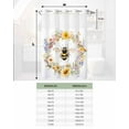 thumbnail image 6 of No Hook Shower Curtains with Snap in Liner, Spring Bee Wreath Waterproof Fabric Shower Curtain, Rustic Watercolor Flowers Double Layers & See-Through Top Window Bathroom Curtains 60''x72'', 6 of 6