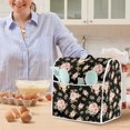 thumbnail image 6 of ZIATUBLES Flower Leaf Black Print Stand Mixer Dust Cover Washable Soft Kitchen Appliance Decor Accessories with Top Handle and Front Pockets Easy to Clean, 6 of 7