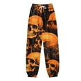 thumbnail image 4 of Women Halloween Print Bottom Sweatpants Pockets High Waist Sporty Gym Athletic Fit Jogger Pants Trousers, 4 of 4