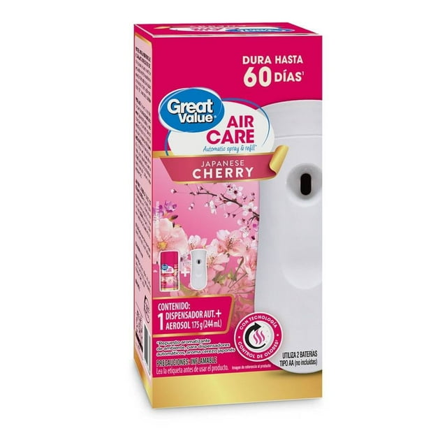 Aromatizante Great Value dispensador automático Japanese Cherry 175gr