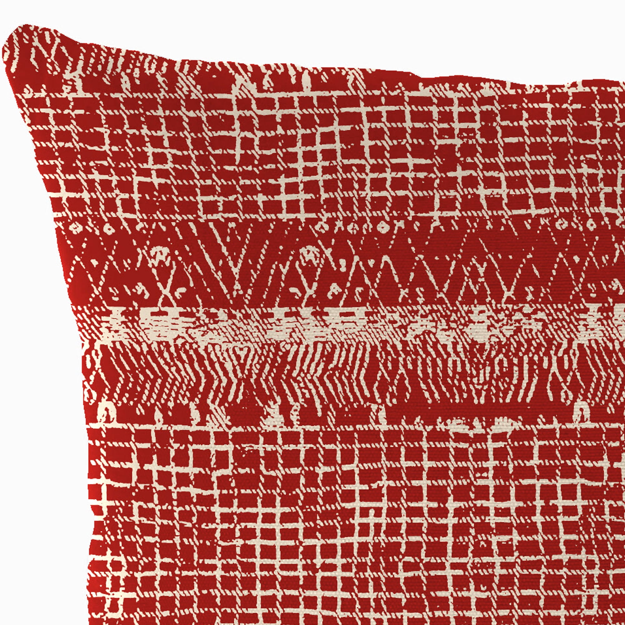 Jordan Manufacturing 20" x 20" Everest Caramel Red Ikat Square Outdoor Throw Pillow with Welt (2 Pack)