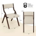 thumbnail image 3 of Gymax Folding Dining Chairs Set of 4 Wooden Table Chairs w/ Padded Seat Modern Coffee & Beige, 3 of 10