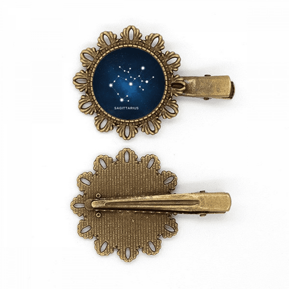 Sagittarius Constellation Zodiac Sign Vintage Metal Flower Hairpin Hair Piece Headdress