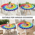 thumbnail image 7 of Rainbow Tie Dye Mandala Pattern Round Fitted Tablecloth with Elastic Edge,Dining Table Cover Waterproof,Outdoor Round Tablecloth for Camping,Dining,Indoor and Outdoor, 7 of 7