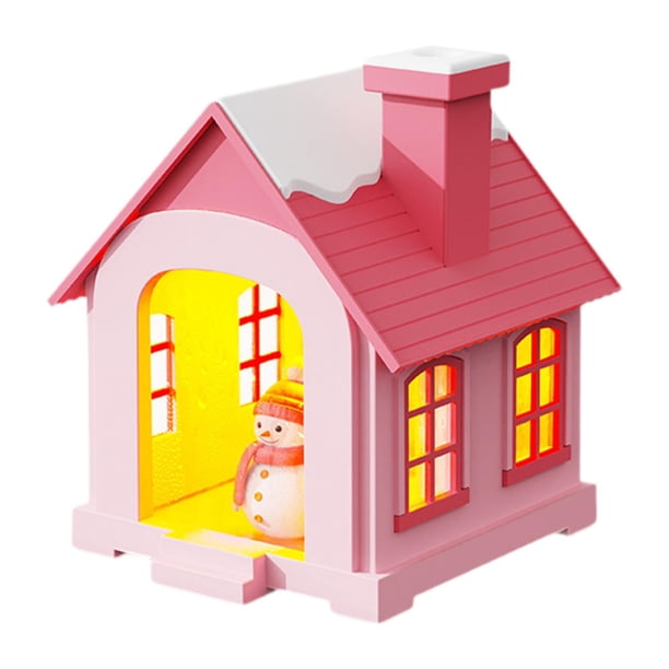 Humidificador de aire de 500 ml, humidificador personal de escritorio, decoración de casa de muñeco de nieve, humidificador portátil para habitación Rosa