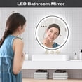 thumbnail image 6 of Wall mounted Bathroom Vanity Mirror, Round Bathroom Mirror, LED Light Bathroom Mirror with Front and Backlight, Anti fog Bathroom Mirror Adjustable Light Bathroom Mirror, Memory Shatter Proof, 24inch, 6 of 8