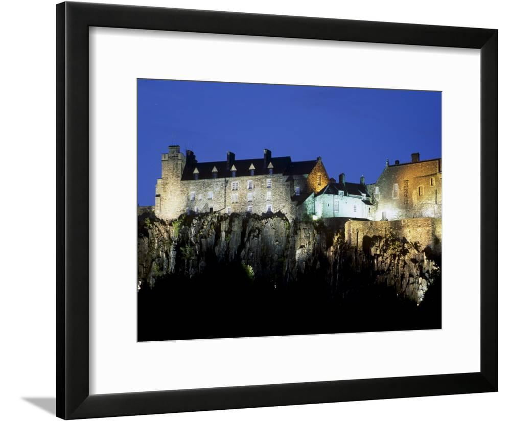 Framed Stirling At Night Mounted Print