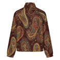 thumbnail image 6 of Jackets for Women Winter Coat Jackets Flannel Stand Collar Jacket(Ornate Paisley Rich Dark Pattern,Size:S-4XL), 6 of 7