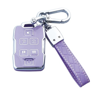 Vitodeco Leather 6-Button Key Fob Cover For GMC Yukon, Chevy Tahoe, Suburban