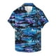 thumbnail image 1 of Camisas Hawaianas de Manga Corta de Algodón de Moda Casual Floral Estampado de la Camisa de Solapa, Poliéster, 1 of 5