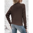thumbnail image 3 of Pink Queen Spring Sweaters for Women 2026 Pullover Sexy V Neck Long Sleeve Twist Knot Cropped Knit Tops, 3 of 8