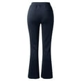 thumbnail image 5 of Ediodpoh Solid Color Button Down Knit Flared Trousers High Waist Womens Pants Slim Fit Bootcut Casual Pants Stretchy Comfortable Navy M, 5 of 5
