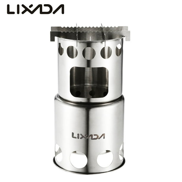 Lixada Portable Stainless Steel Lightweight Wood Stove Outdoor Cooking