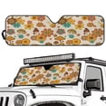 thumbnail image 2 of Yuyamidu Mushroom Windshield Sunshade for 2007-2023 Wrangler Rubicon Sahara TJ JK JKU 2 & 4 Door Hippie Flowers Car Sun Shade Blocks UV Rays and Keep Vehicle Cool, 2 of 7