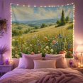 thumbnail image 2 of Rolling Hills and Wildflower Meadow Under Soft Cloudy Sky, Peaceful Rustic for Nature Lovers, Meadow Wall Art, Housewarming Gift, Tapestry Wall Hanging for Bedroom and Living Room, 2 of 7