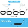 thumbnail image 4 of FGLHS Stainless Steel Egg Rings for Frying Eggs（4 Pack - 3.5" Round Non Stick Griddle Rings with Oil Brush, Egg Sandwich/Pancake/Cooking Molds, Breakfast Maker Accessories & Separator, 4 of 7