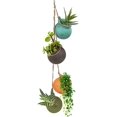 thumbnail image 1 of Juego de 4 macetas colgantes de cerámica – Maceta colgante para plantas de interior – Jarrón colgante multicolor con cuerda de yute – Perfecto para decoración de interiores y exteriores, hogar,, 1 of 5