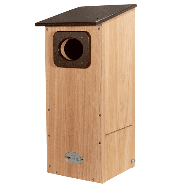 JCs Wildlife Cedar Wood Duck House with Poly Lumber Roof and Predator