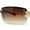Gold Brown, variant on Old School Rimless Narrow Rectangle 90s Designer Shade Sunglasses Silver Black Pink