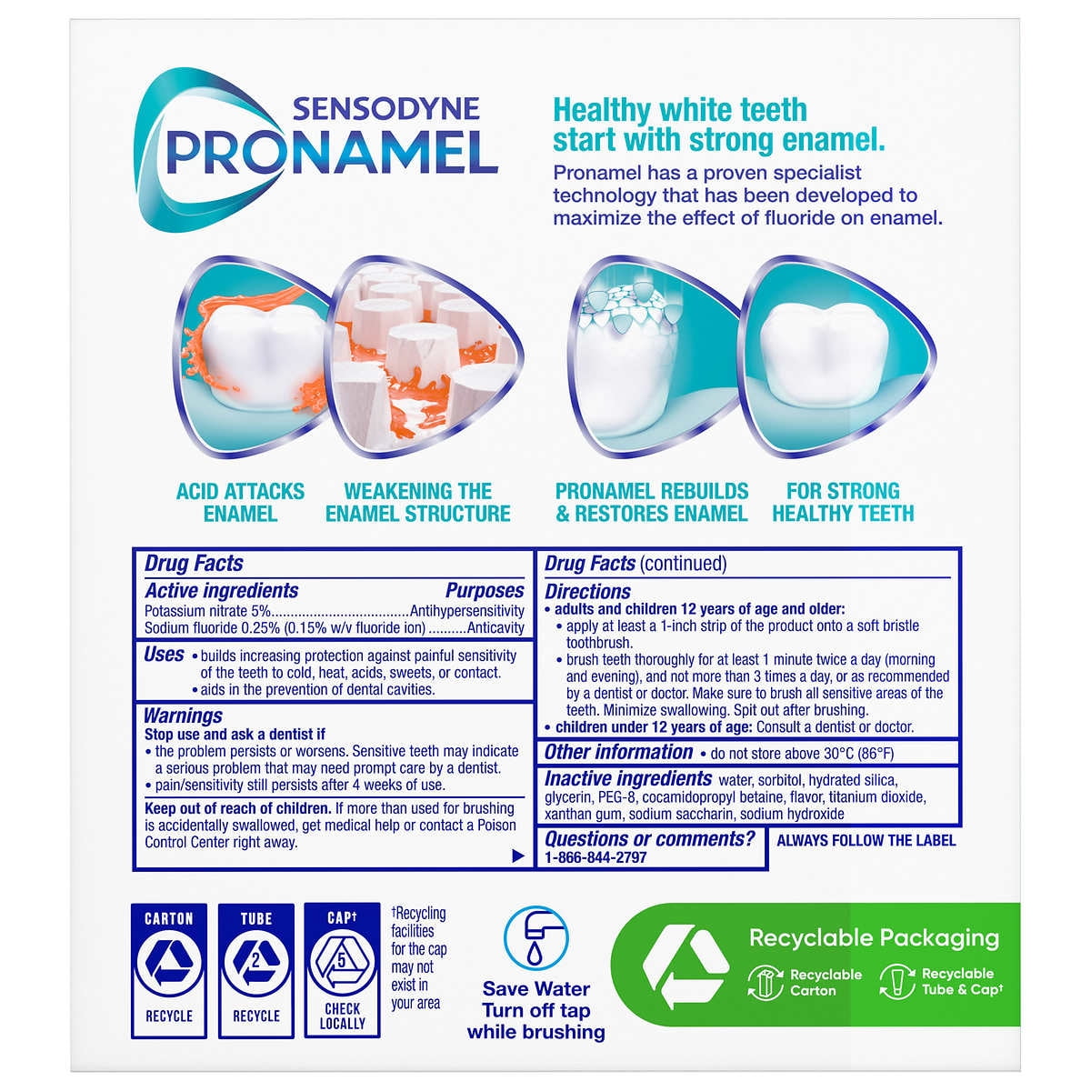 Sensodyne Pronamel Intensive Enamel Repair Whitening Arctic Breeze Toothpaste for Enamel Strengthening, 3.4oz (pack of 4)