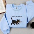 thumbnail image 2 of Embroidered I Require Snacks Shirt, Black Cat Sweatshirt, Funny Quote Tee, Sarcastic TShirt, Cat Mom Sweater, Snarky Shirt Cat Lovers Gifts, 2 of 5