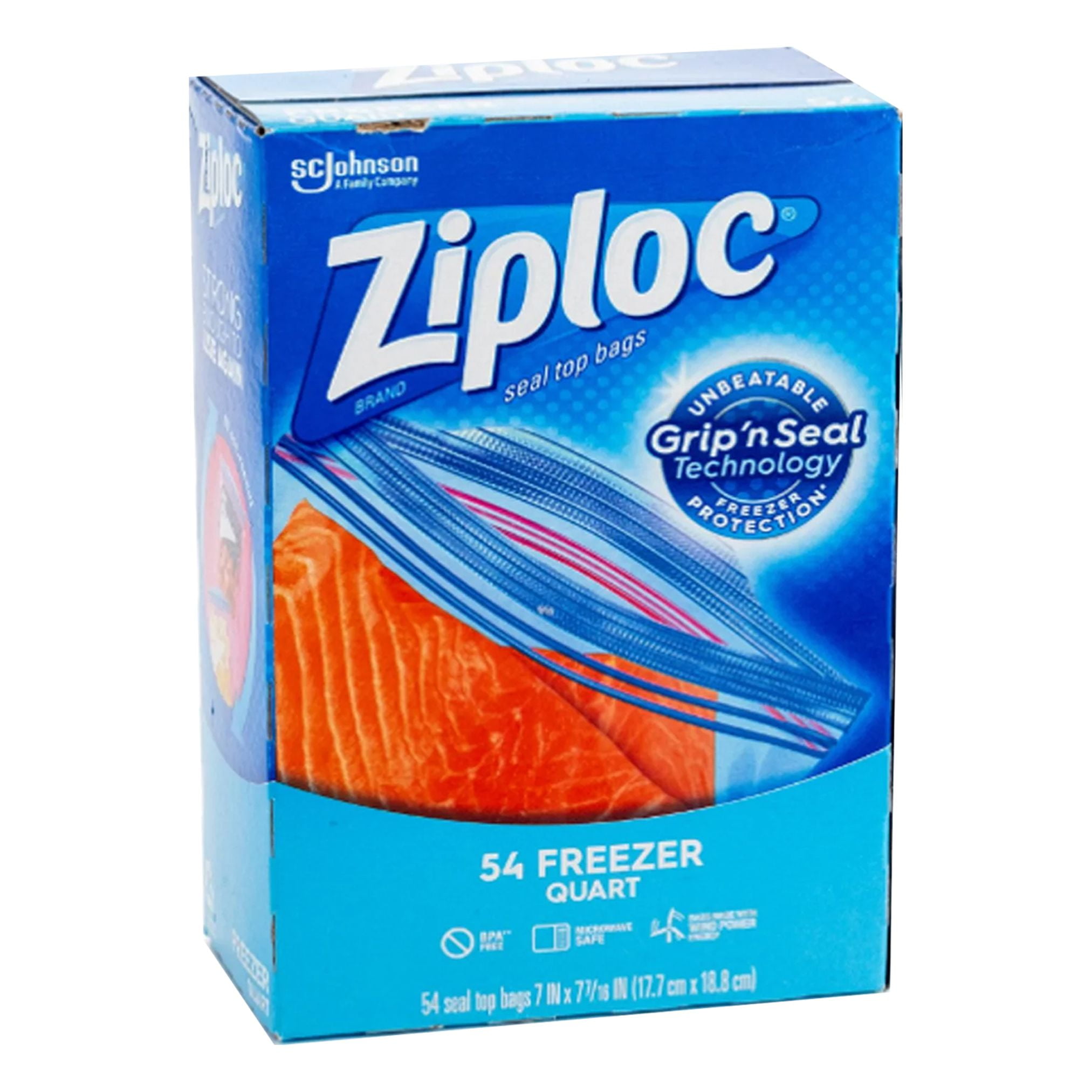 Ziploc® Brand Freezer Bags with Grip 'n Seal Technology, Quart, 19 Count