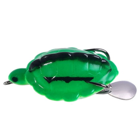 Lifetechs Turtle Fishing Lure with Spinner Sequin Sharp Hook Realistic Topwater Floating Artificial Snakehead Frog Hard Bait Outdoor Fishing Accessories