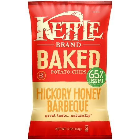 Kettle Bakes Potato Chips, Hickory Honey Barbecue, 4-ounce Bags