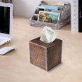 Monarch Abode Tissue Box Cover, Hand Hammered, Metal, Square Tissue Box