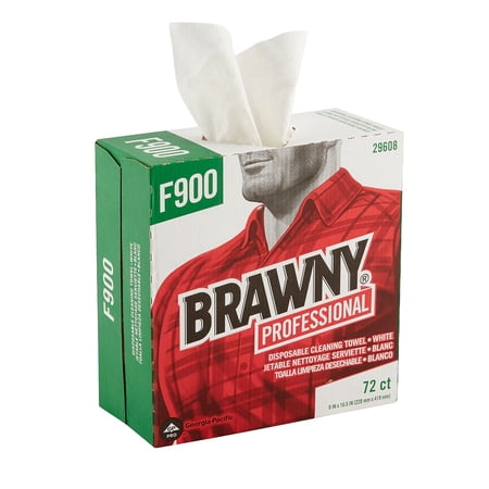 Brawny Industrial FLAX 900 Heavy Duty Cloths, 9 x 16 1/2, White, 72/Box, 10 Box/Carton -GPC29608
