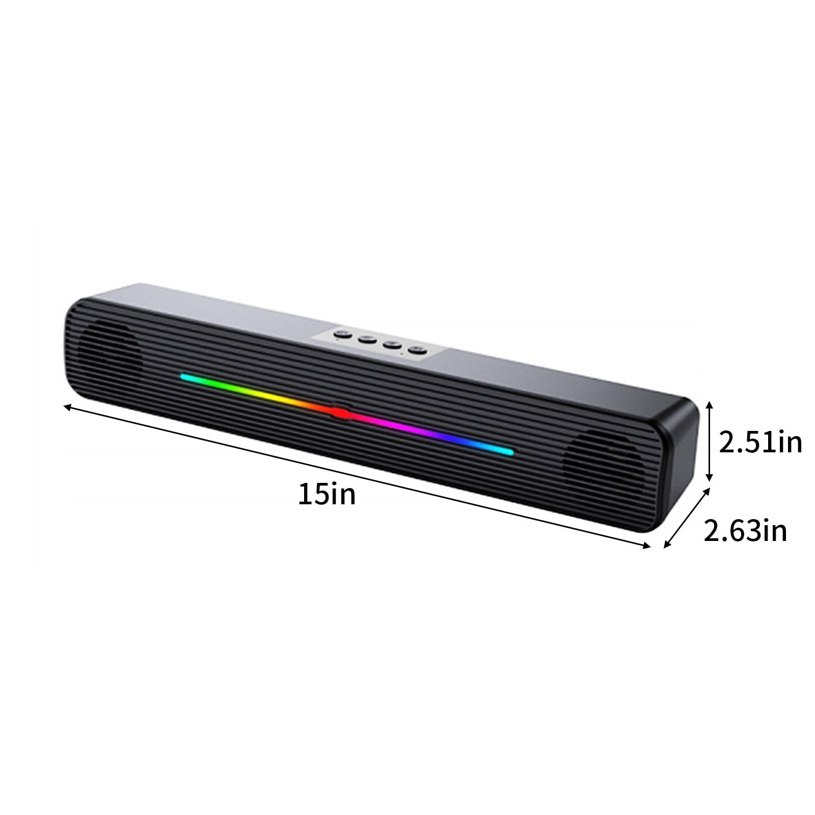 Bluetooth Speaker Bluetooth 5.0 Desktop Speaker Built-in LED Color Light Double Speaker Shock Bass Surround Stereo Noise Reduction Technology