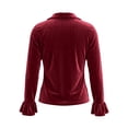 thumbnail image 6 of Klisyaur Womens Button Down Jackets Velvet Collared Long Sleeve Slim Cardigans Casual Trendy Comfy Fall Winter Tops, 6 of 7