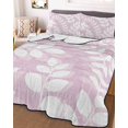 thumbnail image 3 of Quilts Queen Size, Lavender Leaves Soft Comforter Bedding Set for Bed, Farmhouse Botanical Branch Vintage Modern Lightweight Quilted Bedspread with Pillow Cover(2 Pieces) for All Season, 90x96 Inch, 3 of 9