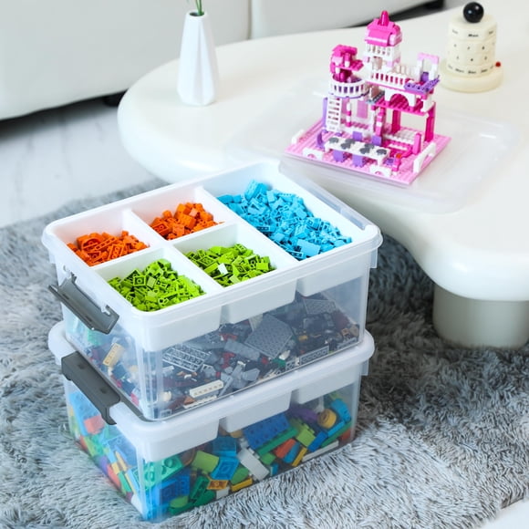 Caja de almacenamiento Citylife de 17 litros con bandeja extraíble y organizador para manualidades, 2 unidades