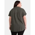 thumbnail image 4 of Terra & Sky Women's Plus Size Camp Shirt, 0X-5X, 4 of 5