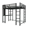 thumbnail image 5 of Walsunny Loft Bed Full Metal Bunk Bed with Desk Guardrail Secured Ladder for Adults Girls Boys Bedroom Loft Dormitory,Black, 5 of 8