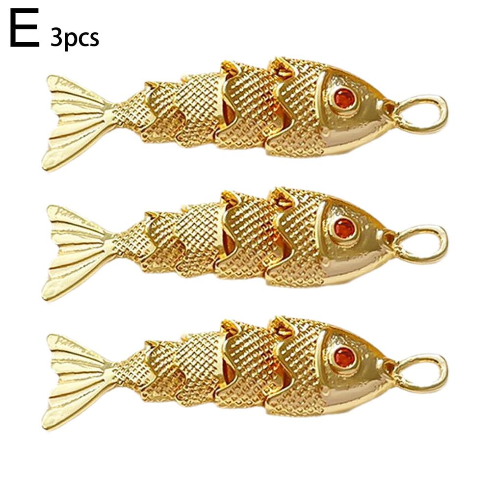 Pendentifs Poisson En émail Plaqué Or – Lot De 15 Breloques Pour Création Bijoux, Colliers, Boucles D'oreilles, Loisirs Créatifs
