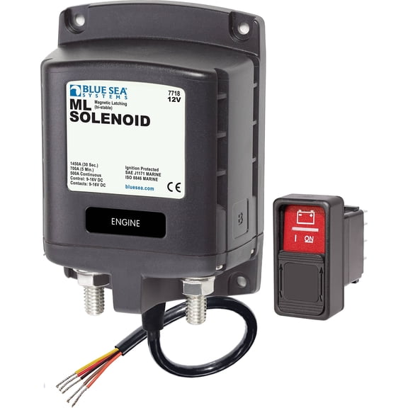 Blue Sea Systems 7718 ML-Series Solenoid Switch 12V, Black