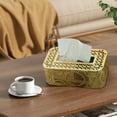 thumbnail image 6 of Wrought Iron Desktop Tissue Box Holder with Storage for Living Room and Bedroom in Gold, 6 of 6