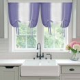 thumbnail image 5 of Purple Ombre Striped Tie Up Curtains for Kitchen Windows,Adjustable Rod Pocket Valance 45 Inch Short, Purple Gradient Farmhouse Abstract Art Window Treatment Balloon Roman Blind Shade, 52" x 45", 5 of 9