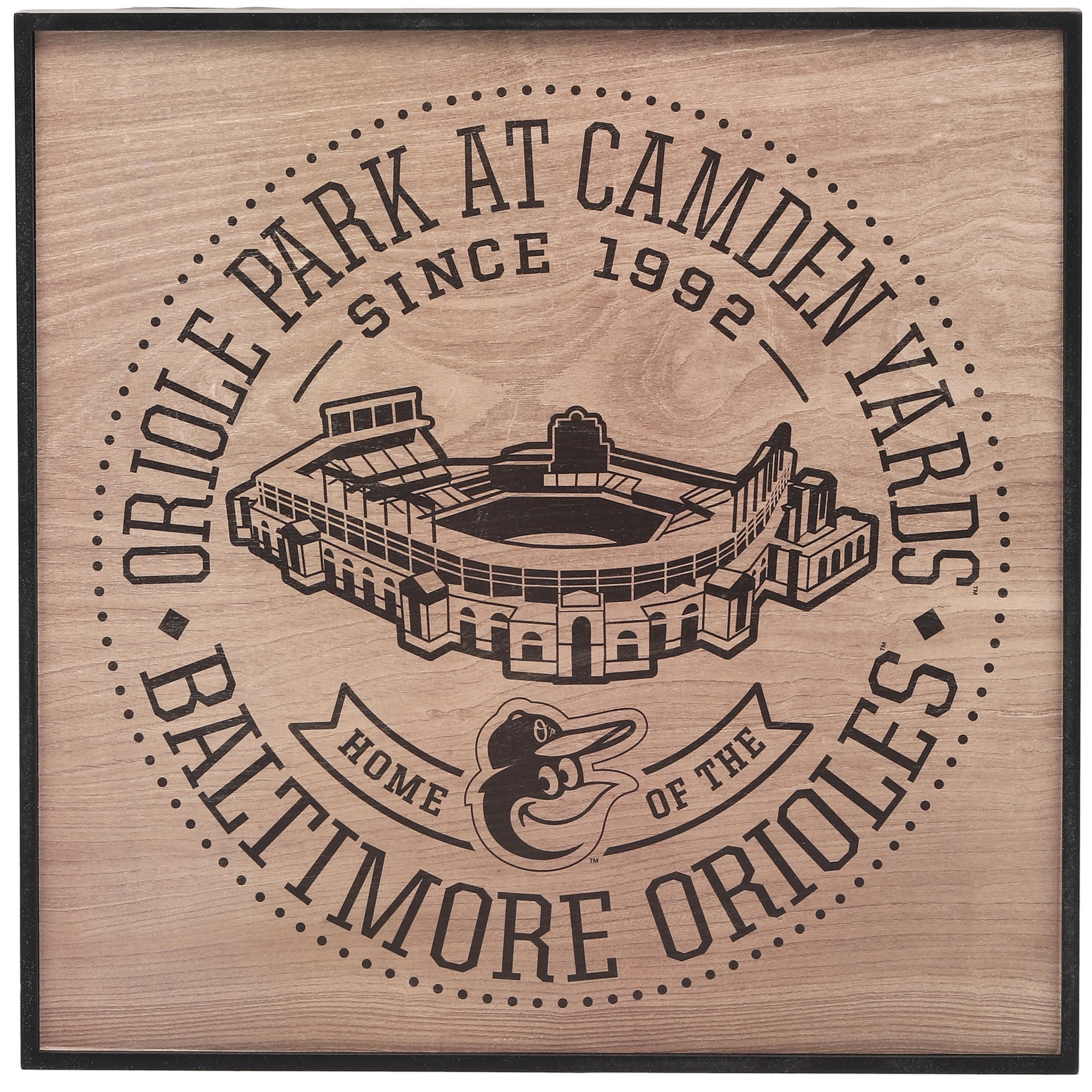 Baltimore Orioles 12 X 12 Team Framed Wood Stadium Sign Walmart Com
