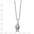 thumbnail image 4 of Diamond2Deal Stainless Steel Polished and Antiqued Magnetic Fish Prayer Box on an Cable Chain Necklace for Women 18", 4 of 6