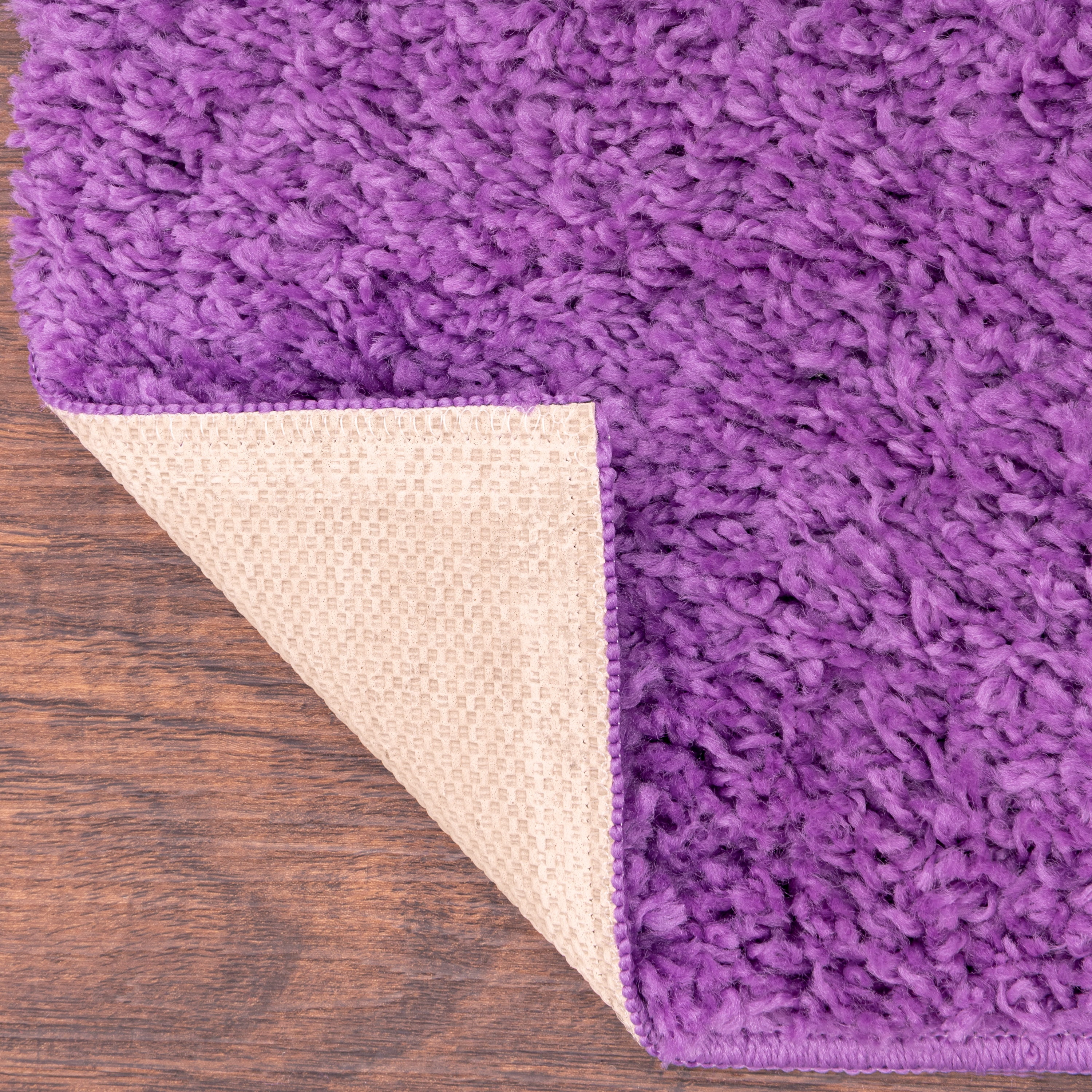 Solid Purple Shag Carpet Area Rug Indoor Mat Faux Fur 4 x 5.3 x 7.5 x 6 x 9  ft