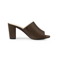 thumbnail image 3 of BLISSFUL STEP Women's Slip on Block Heel Slide Sandals Mules Coffee 6.5, 3 of 7