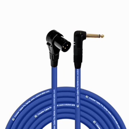 Columber Cable - Right Angle XLR Male to Right Angle 1/4" TS 3-Pin Connector