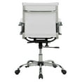 thumbnail image 3 of Mainstays Ribbed Back PU Leather Office Chair, Adjustable Height, White, for Teens and Adults, 3 of 5